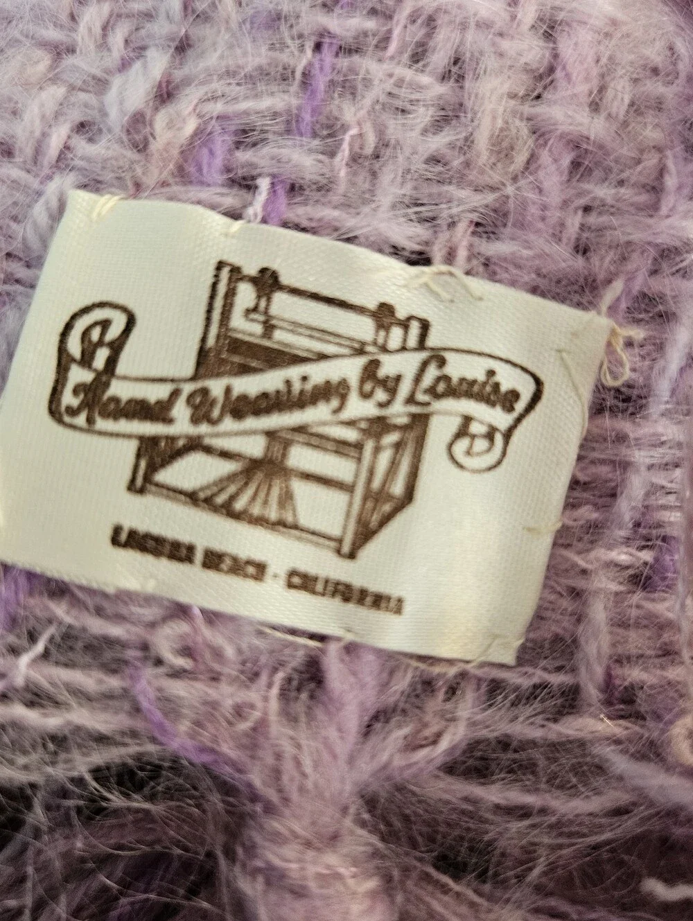 Vintage purple Fringe Knit Women’s Shawl